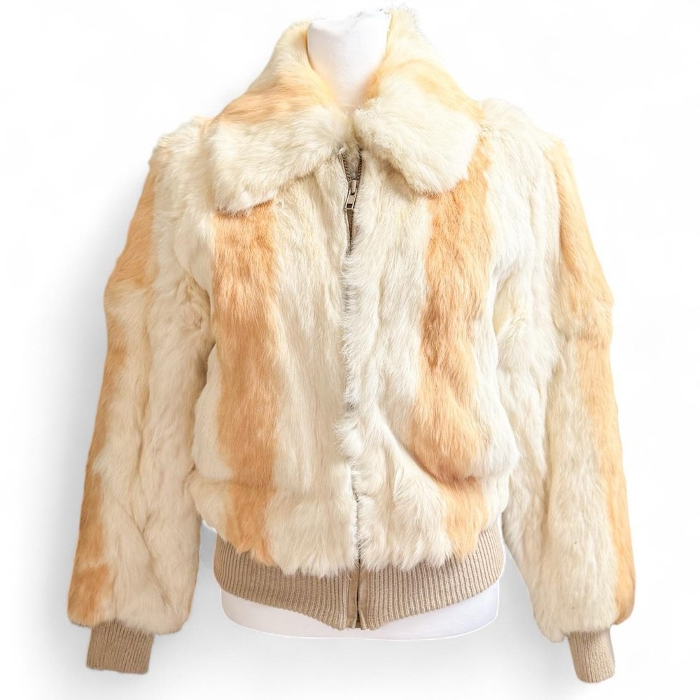 Elegant Women's Cream and Tan Bomber Jacket